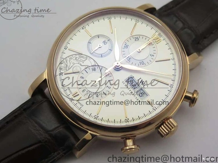MIROTIME 0220 Efficient Portofino Chrono RG ZF 1:1 Best Edition White Dial on Brown Leather Strap A 7151